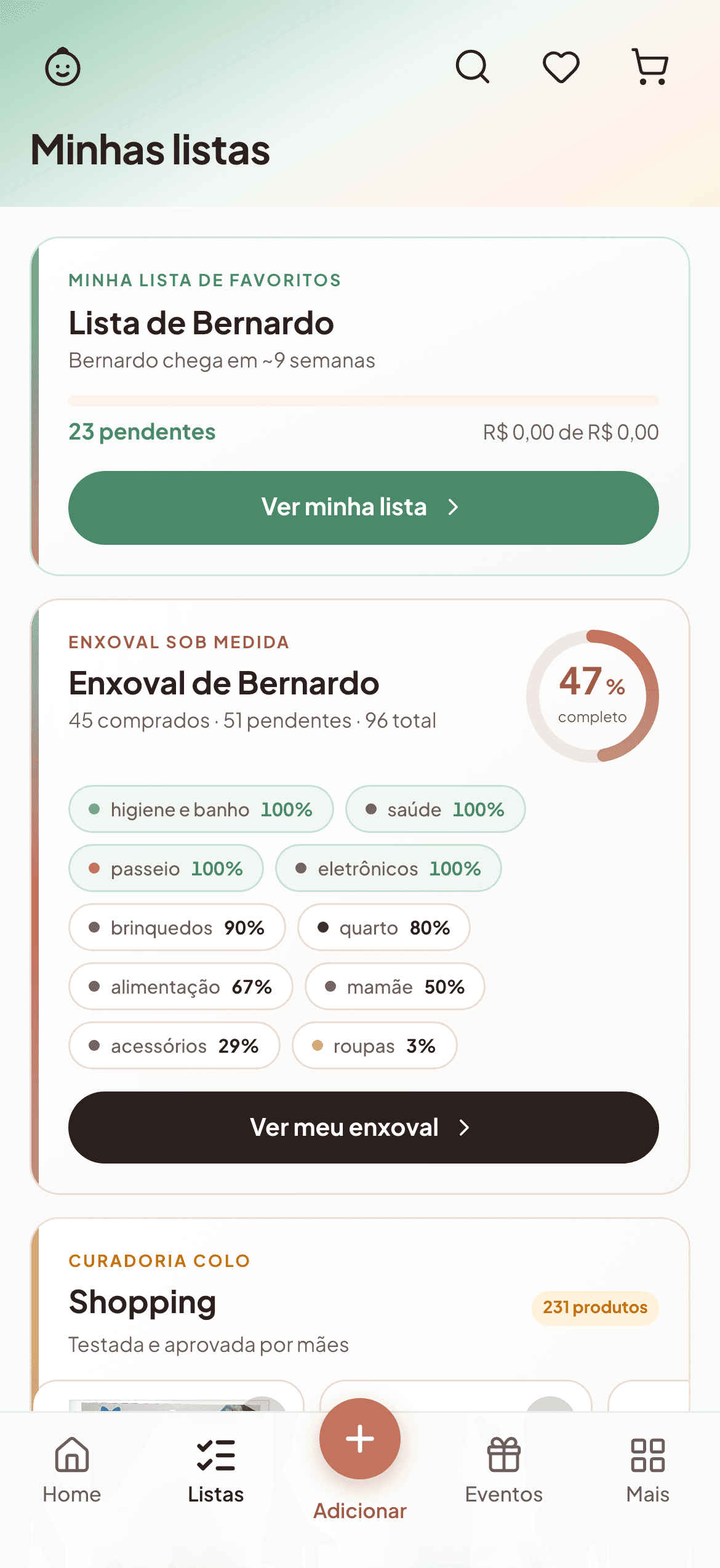 Minhas listas no Colo